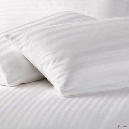 WSOKO COTTON 70% Cotton Satin Stripe Single Bed Sheet (60x90 Inch) with 1 Pillow Cover | Premium Hotel Quality White Bedsheet for Hotels, Villas, Guest Houses & PGs | Soft, Breathable & Durable Bedding Set
