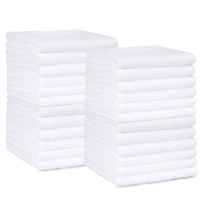 WSOKO 100% Pure Cotton Face Towel 12 x 12 Inch | Soft & Highly Absorbent Wash Cloth | Quick Dry, Skin-Friendly & Durable | Hotel Quality White Face Towel