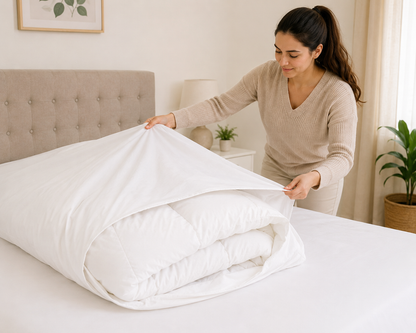WSOKO COTTON Duvet Cover 90x102 Inch | Cotton Comforter Cover with Zip | Solid White Hotel Quality Quilt Cover | Soft Breathable Bedding Protector for Queen Size Bed