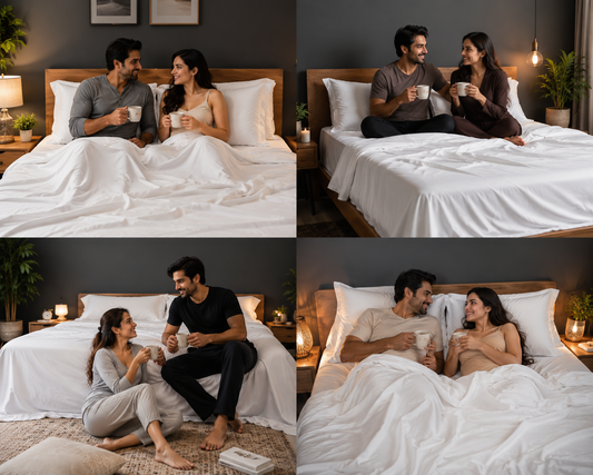WSOKO Premium Cotton Bedsheet Set – 700 TC Luxury White Cotton | Size 112x114 Inches with 2 Pillow Covers | Hotel Quality Bedding by Soko Enterprises