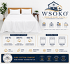 WSOKO COTTON 100% Pure Cotton Plain Single Bed Sheet (60x90 Inch) with 1 Pillow Cover | Premium Hotel Quality White Bedsheet for Hotels, Villas, Guest Houses & PGs | Soft, Breathable & Luxury Bedding Set