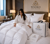 WSOKO FIBAR All Season Comforter Quilt | 150-400 GSM Soft Microfiber Filling | Lightweight AC Blanket & Duvet | Premium Hotel Quality Bedding for Home, Hotel & PG | White/Silver Grey | 70X100 Inches