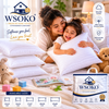 WSOKO Cotton Velvet Decorative Pillow Cover Set of 2 (17x27 Inch / 43x68 cm) | Soft Solid Rectangle Throw Pillow Covers | 200 TC Premium Cushion Covers for Bed, Sofa, Living Room & Home Decor | White